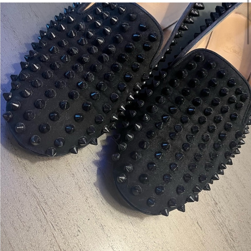 Christian Louboutin Black Spiked Loafers - Picture 4 of 11